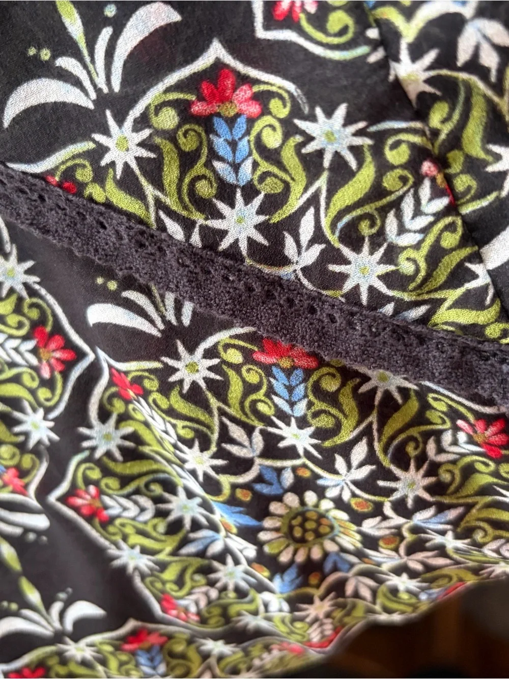Intimately Free People Black Floral Tile Print V-Neck Cami